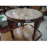 An Indian style inlaid occasional table