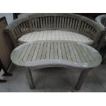 A 'smartwood' garden bench and table