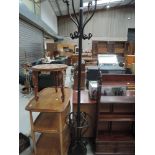 A modern wrought effect coat stand