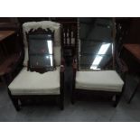 A pair of cane conservatory chairs