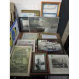 A selection of nautical and sailing prints and advertising mirror for Cutty Sark Whisky
