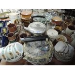 A selection of kitchen wares and ceramics including Hornsea pottery
