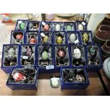 A selection of replica Faberge eggs by Atlas Editions all with cases 20 eggs in total