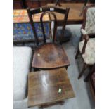 A bentwood chair and an oak occasional table