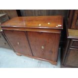 A reproduction Regency style yew effect side cabinet