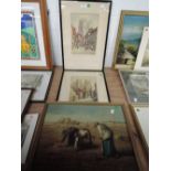 A selection of prints including York pair