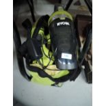 A selection of Ryobi battery powered tools including Torch inflator and Hand Vac