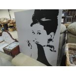 A canvas print, Audrey Hepburn