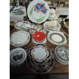 A selection of ceramics including Chinese hard paste plates