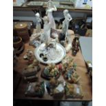 A selection of figures and figurines including Pendelfin and Lladro