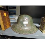 A genuine vintage military metal helmet