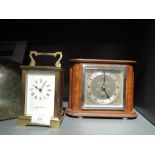 Two fine mantle or similar clocks including local Lancaster Elliott and Mappin and Webb 8 day