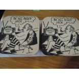 A selection of political propaganda drinks coasters