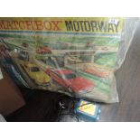 A boxed Matchbox Motorway slot car race set