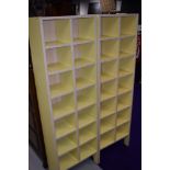 Two laminate display shelves