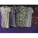 Six vintage dresses, mainly 60s and 70s, nice bright colours, mixed styles and sizes, great