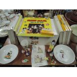 A nice selection of Walt Disney memorabilia including books record ceramics and Snow White figure