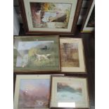 A selection of prints including Spaniel