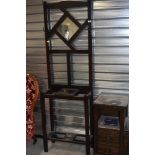 An early 20th Century dark stained hall stand