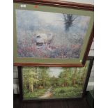 Two large prints of impressionist scenes