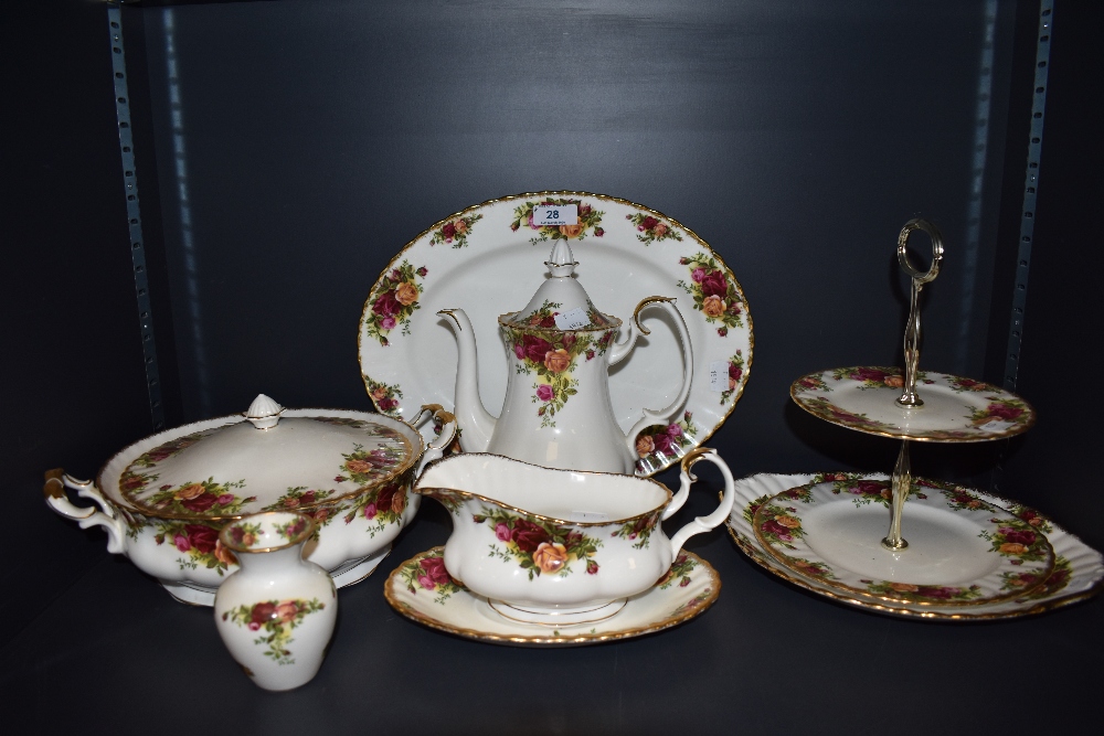 A selection of Royal Albert in the Old Country Roses tableware