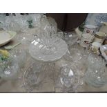 A selection of clear cut crystal glass wares