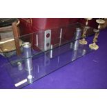 A large glass TV stand