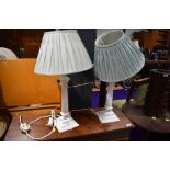 A pair of modern table lamps in the classical style