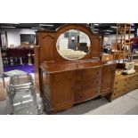 An early 20th Century mahogany mirror back sideboard