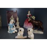 A selection of figures and figurines including Royal Doulton and Katzhutte