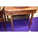 A 19th Centiry mahogany D end style side table