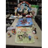 A selection of Wallace and Gromit animation merchandise