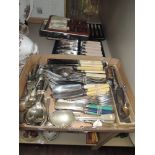 A selection of boxed cutlery and flatwares