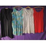 Four vintage 50s and 60s dresses, some slight wear to a couple, otherwise good condition, mixed