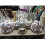 A selection of ceramics and similar including antique transfer print tea bowl.