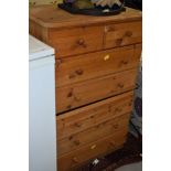 A modern pine chest of two over 5 drawers