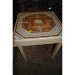 A vintage tile top occasional table