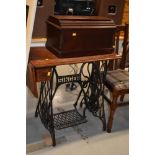 A vintage Singer treadle sewing machine