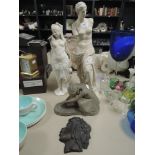 A selection of figures and figurines including ballerina and Venus De Milo
