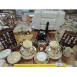 A selection of ceramics including part tea service and thimbles