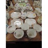 A selection of ceramics including tea cups and saucers