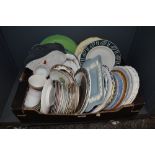 A selection of ceramics plates including Adderleys