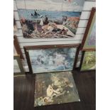 Two prints on board including Monet and similar framed and glazed