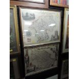 Two vintage map prints