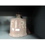 A vintage ARP warning bell marked Fire