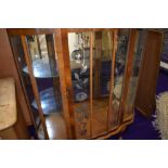 A mid 20th Century walnut display cabinet