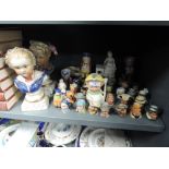 A selection of figures and figurines including bisque dated 1840 and hard paste bust pair