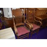 A pair of bentwood and ply carver chairs