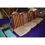 A set of four vintage teak G plan style dining chairs