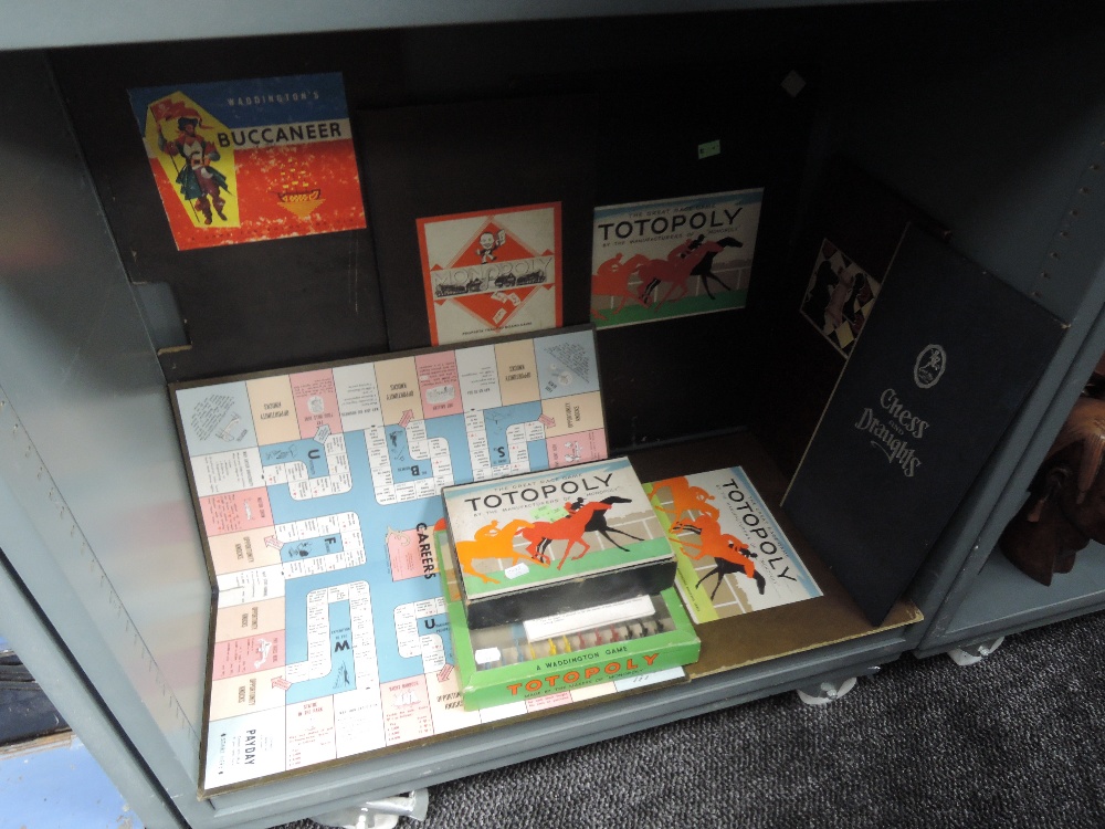 Two 1940/50's Totopoly board games, one with metal horses and one with card horses, all horses